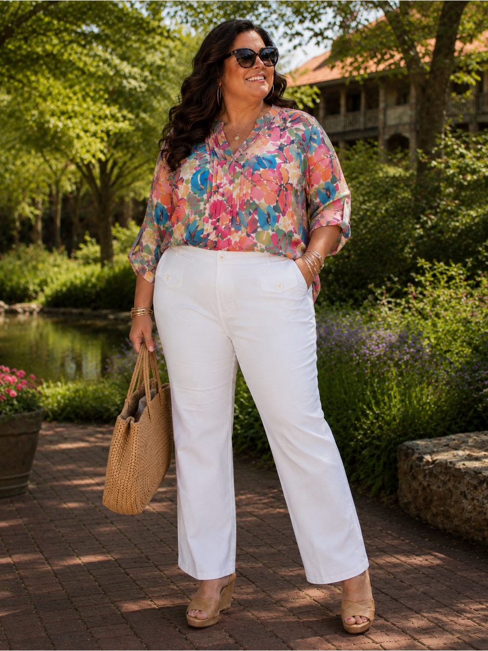 Draper’s & Damon’s NWOT White Pull-On Pants | Size XL | Summer Chic